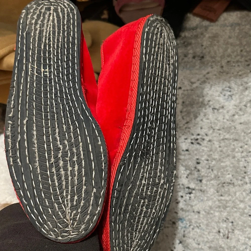Via Venezia Red Velvet Mary Jane Flats - Picture 3 of 4